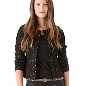 Diane Von Furstenberg DVF Maya Pebble‎ Lace Jacket Black Womens Size 6